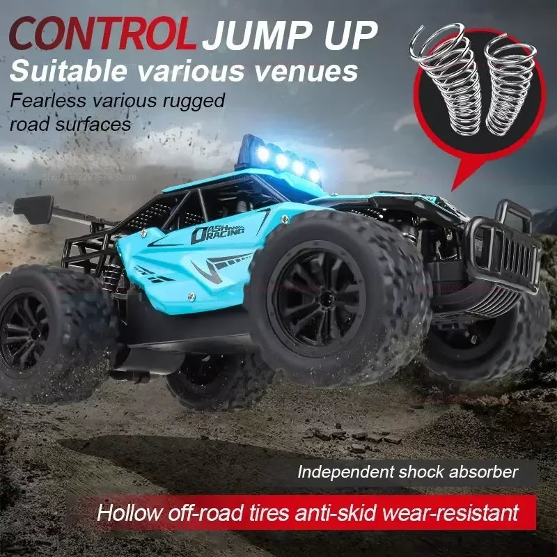 RC Alloy Car 1:16 Scale 2WD Off-Road Remote Control Car with LED Lights And 20KM/H High Speed For Kids Boys Girls Gifts Toys