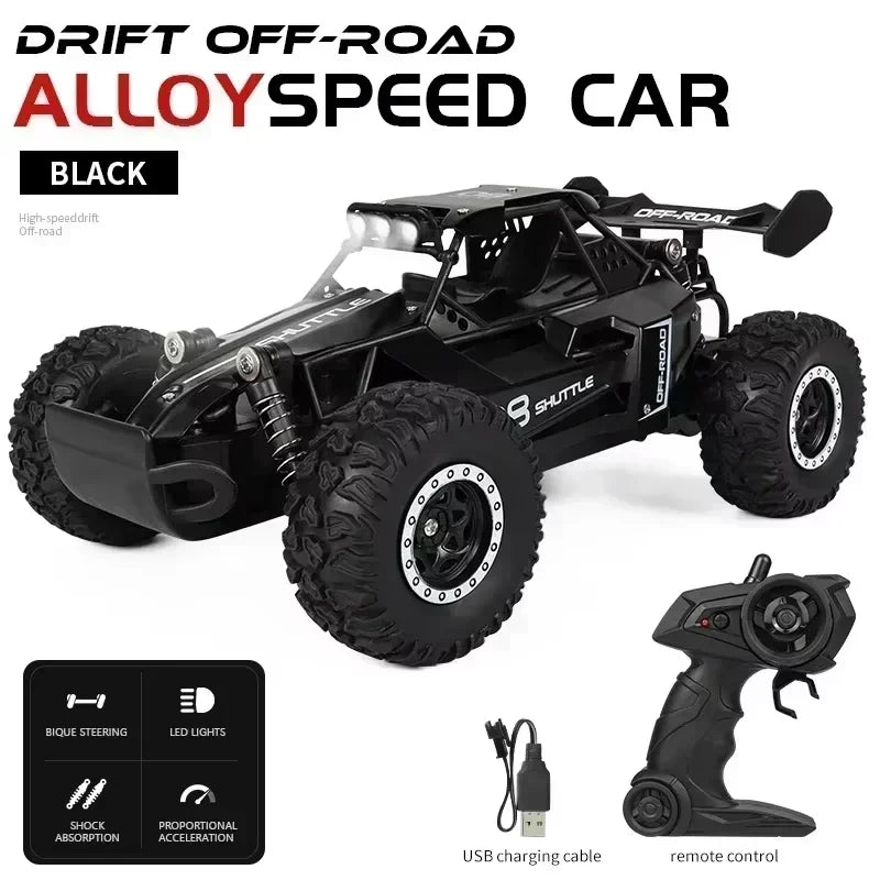 RC Cars 2WD 20KM/H High-Speed RC Drift Car 1:16 Scale LED Lights Remote Control Off-road Outdoor Racing Model Toy for Boy Adults