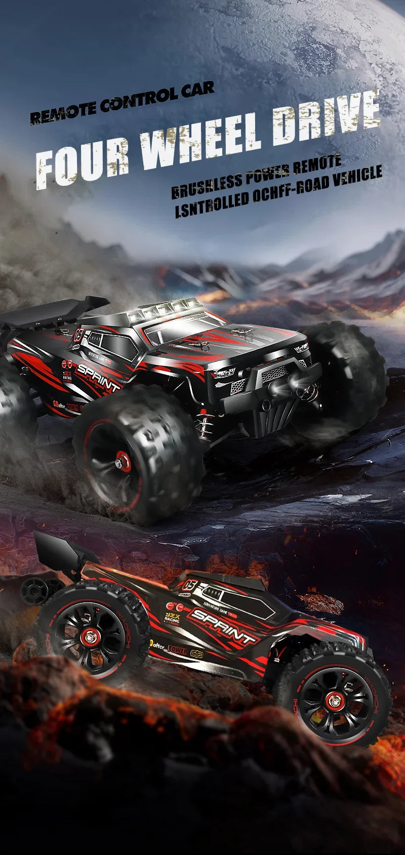 RC Car 1:16 85km/h or 50km/h Four-wheel Drive with LED Remote Control Car High Speed Drifting Monster 4x4 Truck Kids Wltoys Toys