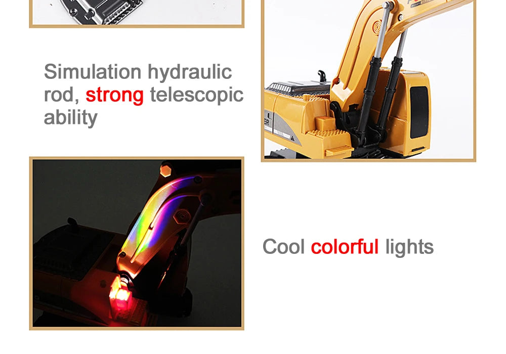 RC Excavator 2.4Ghz 6 Channel 1:24 RC Engineering Car Alloy And Plastic Excavator Boy Toy 6CH And 5CH RTR For Kid Christmas Gift