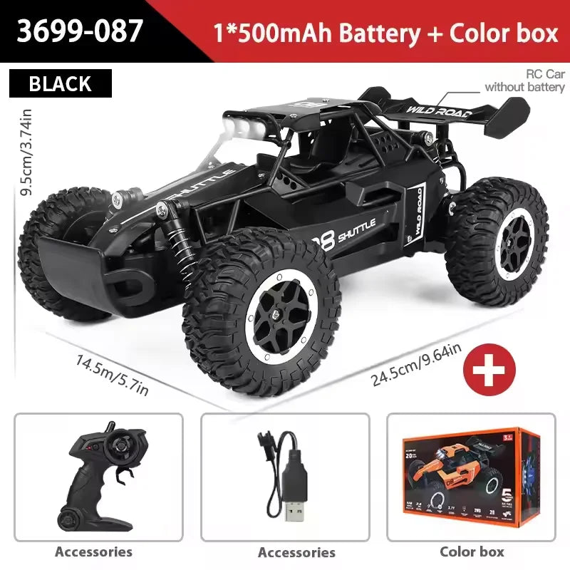 New RC Car 1:16 2.4Gh 20KM/H Model With LED Lights 2WD Off-road Remote Control Climbing Vehicle Outdoor Cars Drift Toys Boy Gift