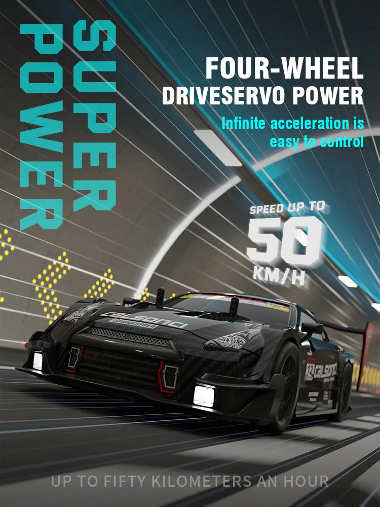 RC Drift Car 1/14 Scale Remote Control Stunt Car 2.4GHz 4WD 40+KM/H High Speed Vehicle with LED Lights Racing Vehicle Toys Gifts