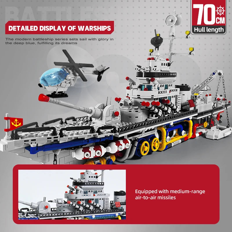 Military Building Blocks Set Mechanical Battleship City Construction Aircraft Carrier Tank Model MOC Building Toys for Boys Gift
