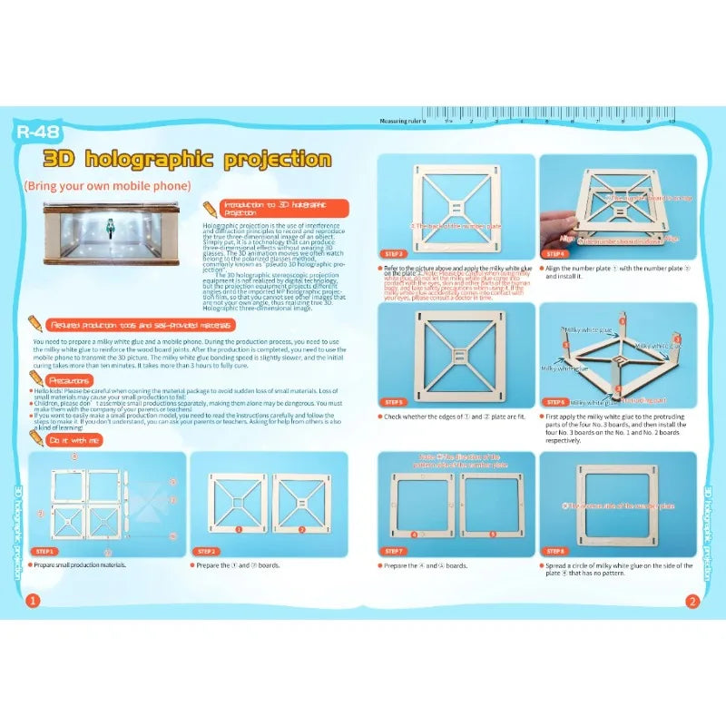 DIY 3D Projector Science Toys Tecnologia STEM Kit Experimental Tool Teaching Aids for Kids Learning Educational School Supply