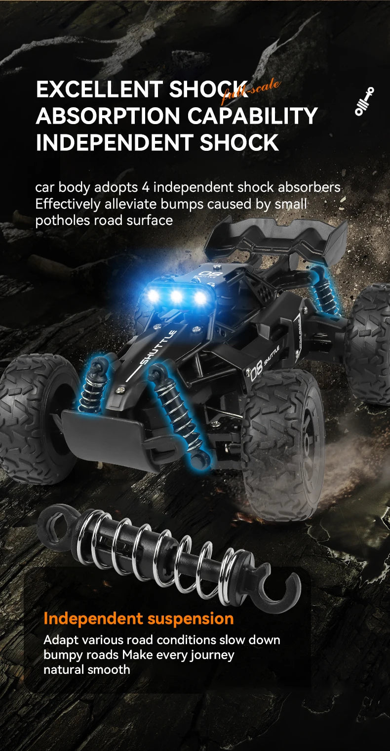 RC Rock Crawler 1:32 Scale Alloy Off-Road Vehicle With LED Light Brushles 2.4G Remote Control High Speed Climbing Drift Mini Car