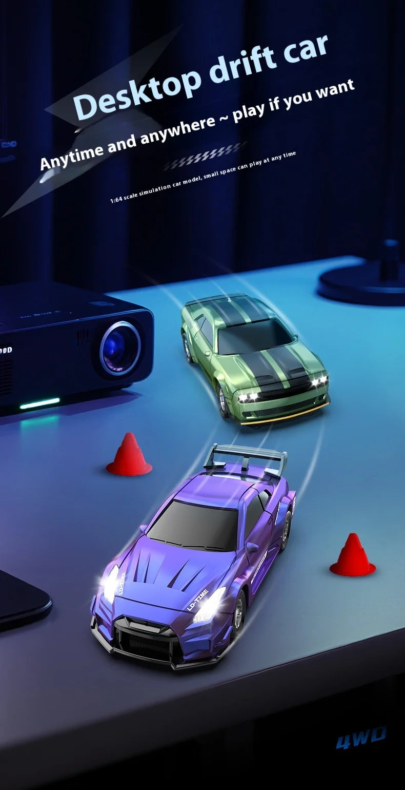 RC Drift Car 1/64 Mini Rc Car 4x4 Full Proportion Control 15KM/H High-Speed Vehicle Mini RTR Racing Model Boy Toy Gift