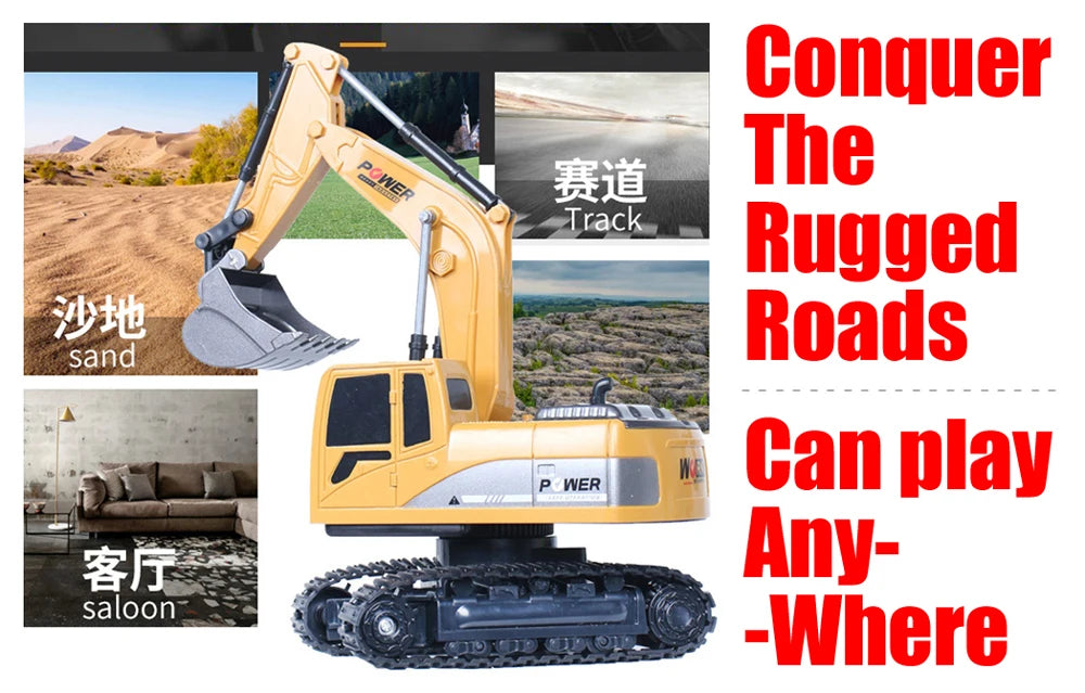 RC Excavator 2.4Ghz 6 Channel 1:24 RC Engineering Car Alloy And Plastic Excavator Boy Toy 6CH And 5CH RTR For Kid Christmas Gift