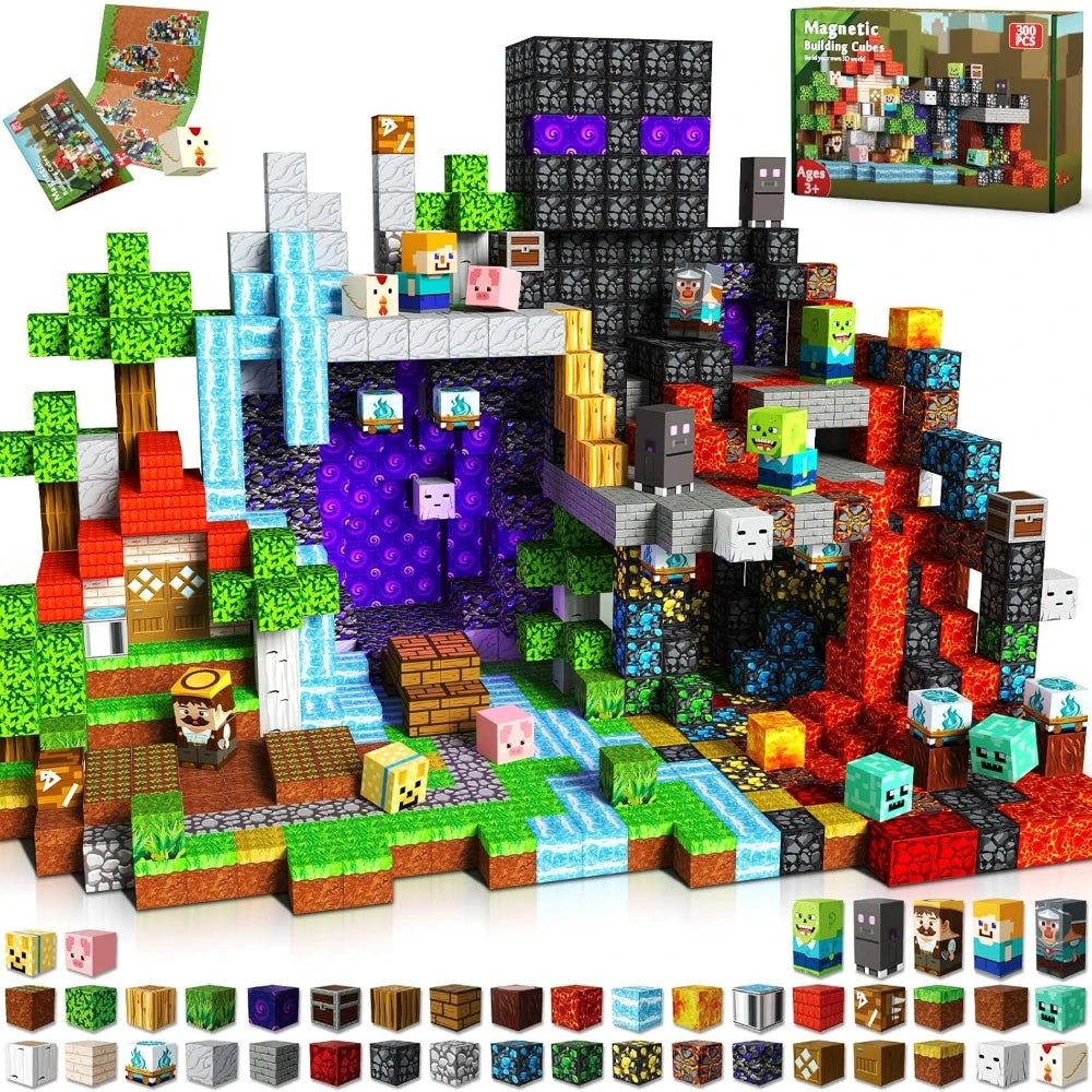 STEM Learning Magnetic Tiles Building Toys Architecture Models DIY Creative Bricks Kids Gift Desk Ornament