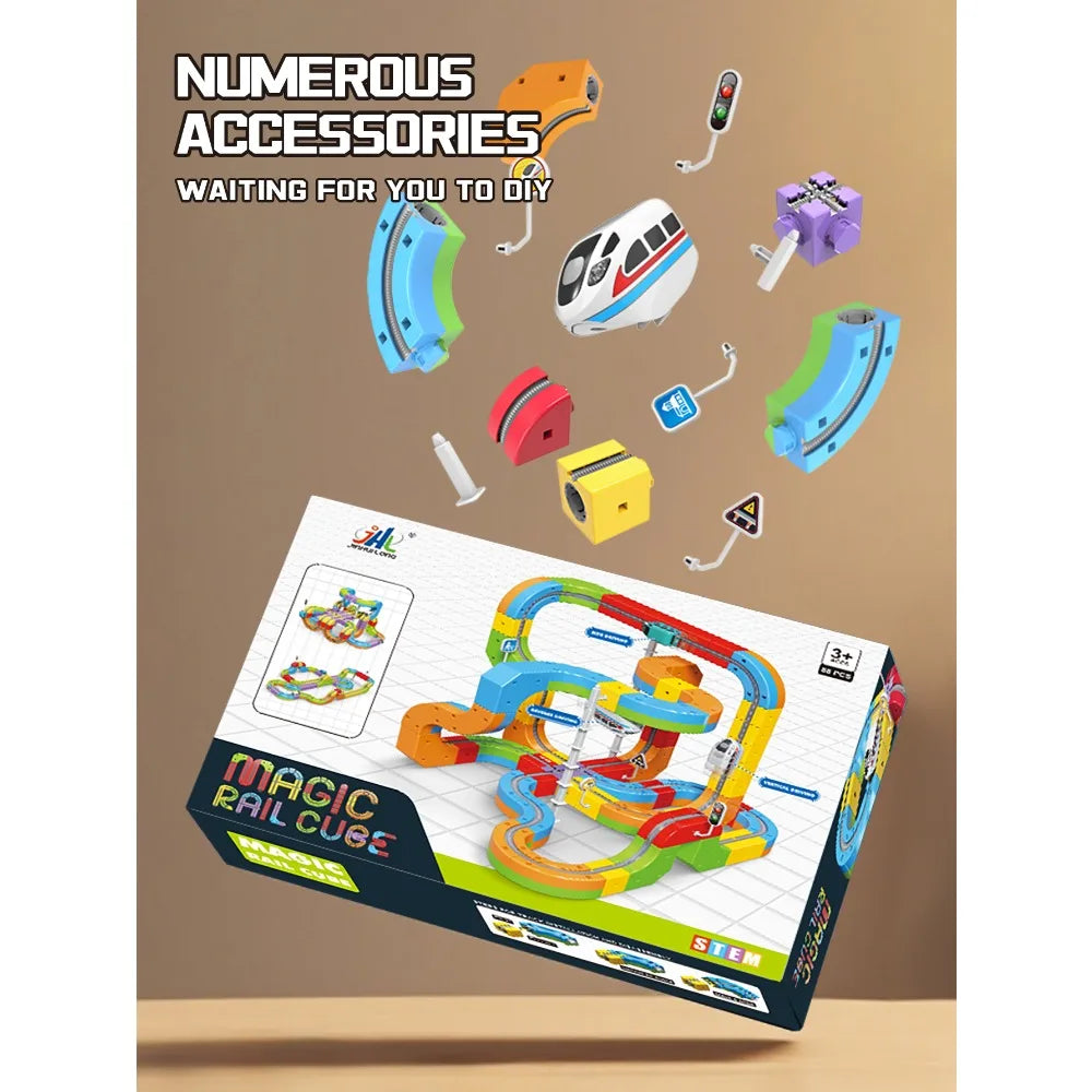 Educational Toys  Latest Assembly Magic Track Train Set Children'S Toys Non-Remote Control Rail Car Gift Box