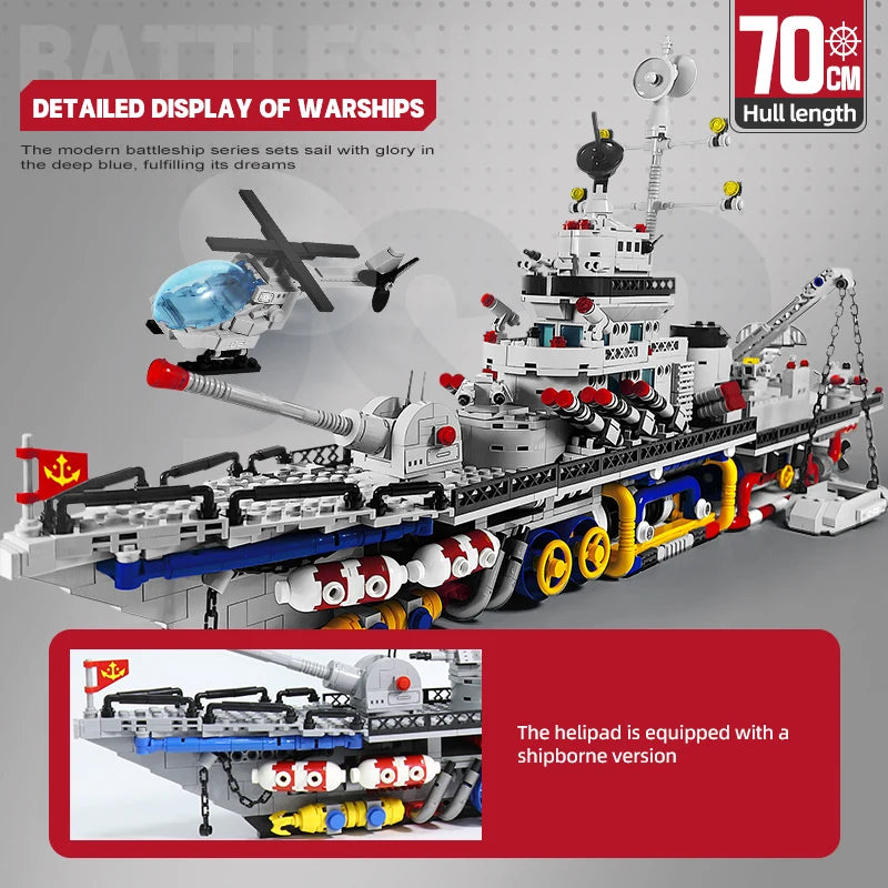 Military Building Blocks Set Mechanical Battleship City Construction Aircraft Carrier Tank Model MOC Building Toys for Boys Gift