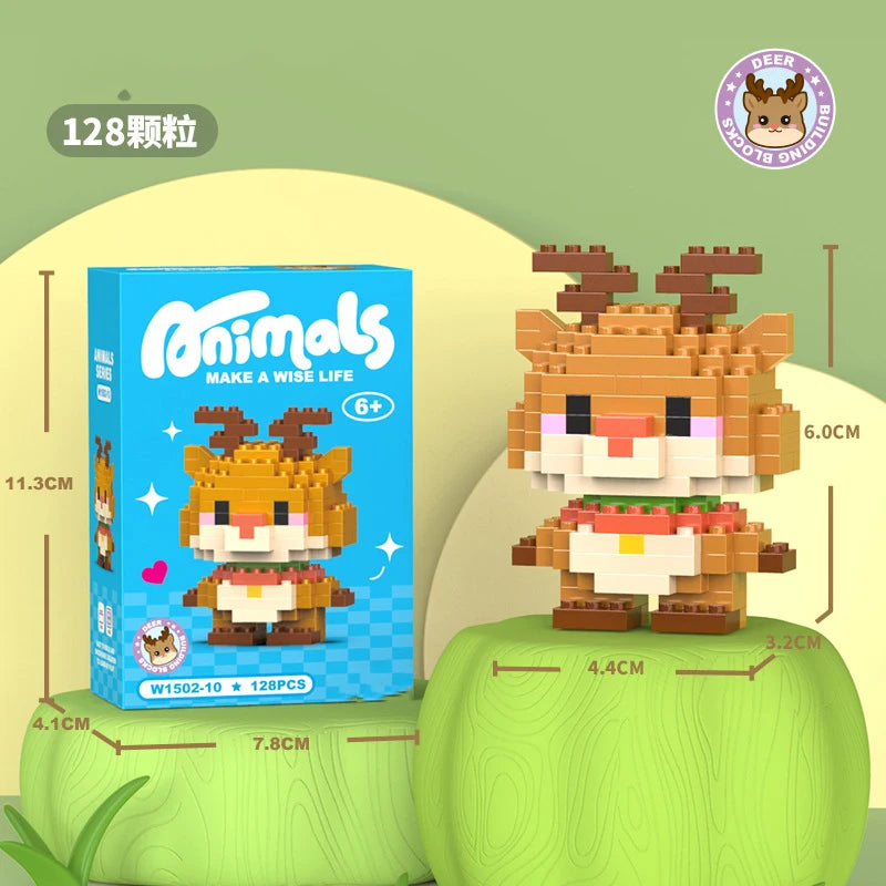 Animals Bricks Construction Set Micro Building Blocks Children Toy Adult Particle Building Block Mini Toys Decoration Home Gifts