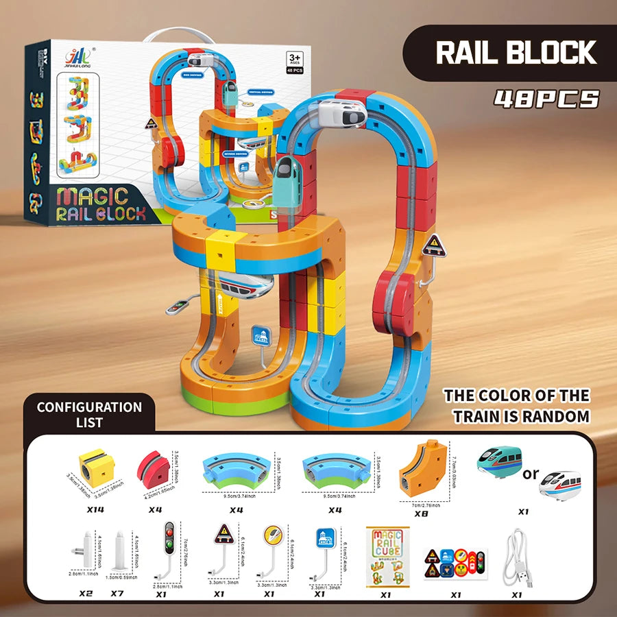 Educational Toys  Latest Assembly Magic Track Train Set Children'S Toys Non-Remote Control Rail Car Gift Box