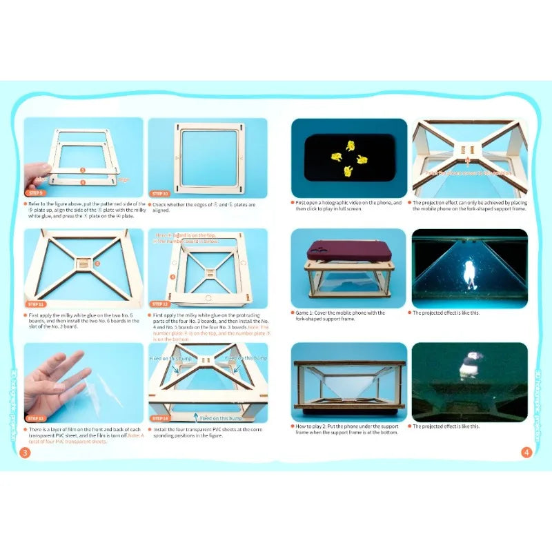 DIY 3D Projector Science Toys Tecnologia STEM Kit Experimental Tool Teaching Aids for Kids Learning Educational School Supply