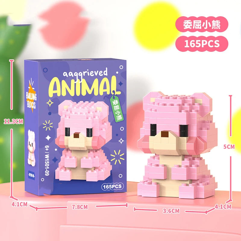 Animals Bricks Construction Set Micro Building Blocks Children Toy Adult Particle Building Block Mini Toys Decoration Home Gifts