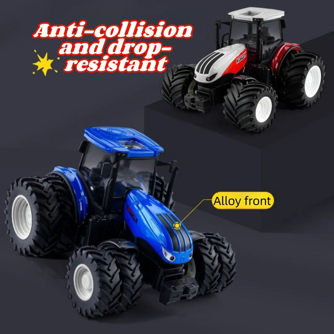 Rc Car 1:24 Alloy Remote-Controlled Tractor Toy With Headlights Simulation Electric Farm Truck Toy Set Child Outdoors Toys Gifts