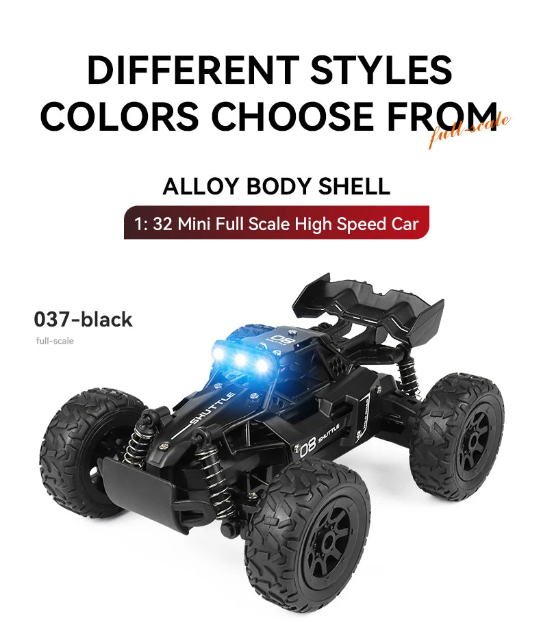 RC Rock Crawler 1:32 Scale Alloy Off-Road Vehicle With LED Light Brushles 2.4G Remote Control High Speed Climbing Drift Mini Car