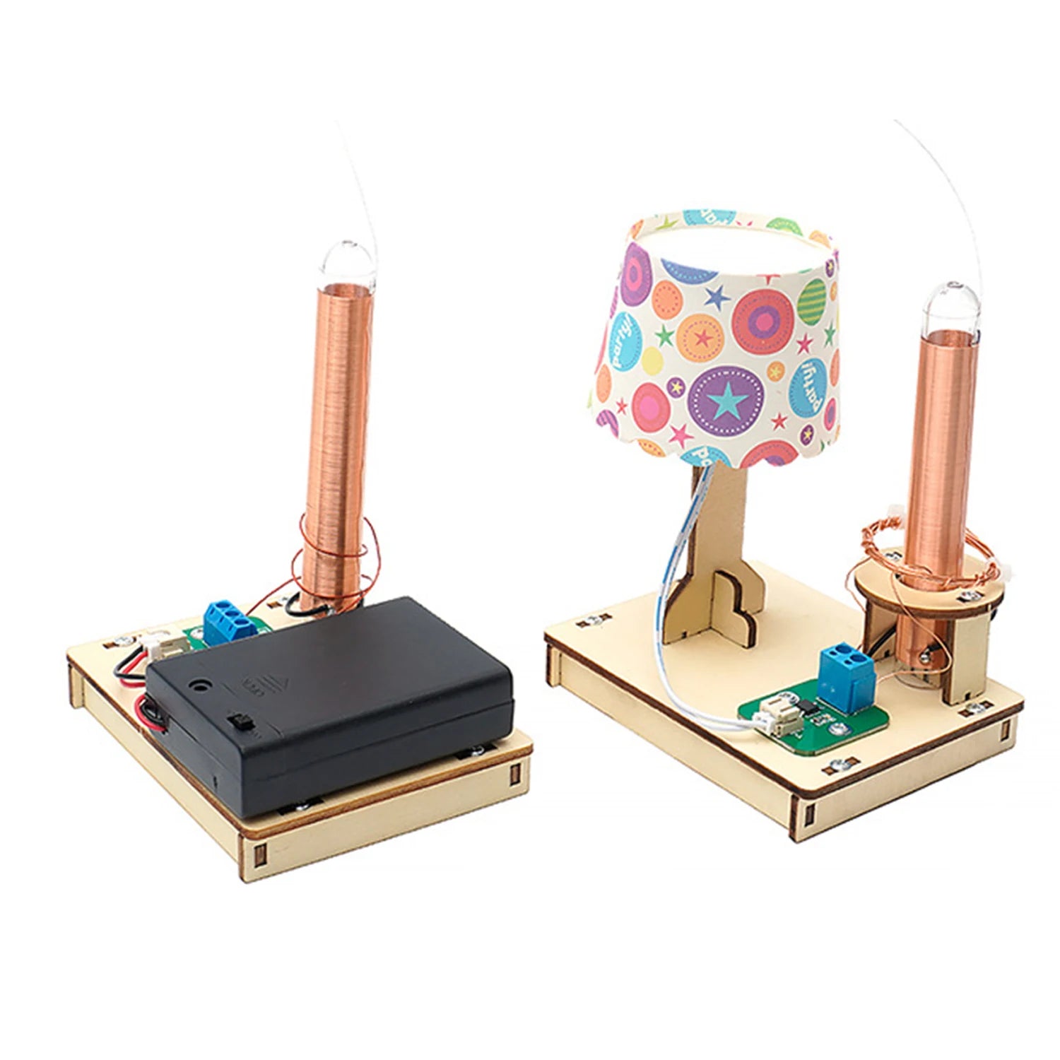 STEM Toys Wooden Model Kit Physical Wireless Power Transmission DIY Science Experiment Toys For Primary and Secondary  Kids STEM