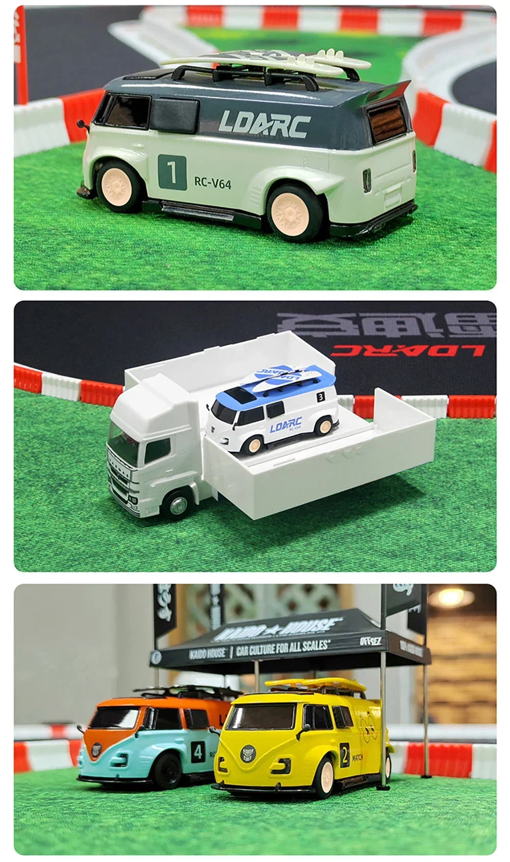 LDARC 1/64 RTR MINI RC Car  2.4GH  V64  Simulated Electric Remote Control Model Car Tabletop Bus Vehicle  Adults  Toys