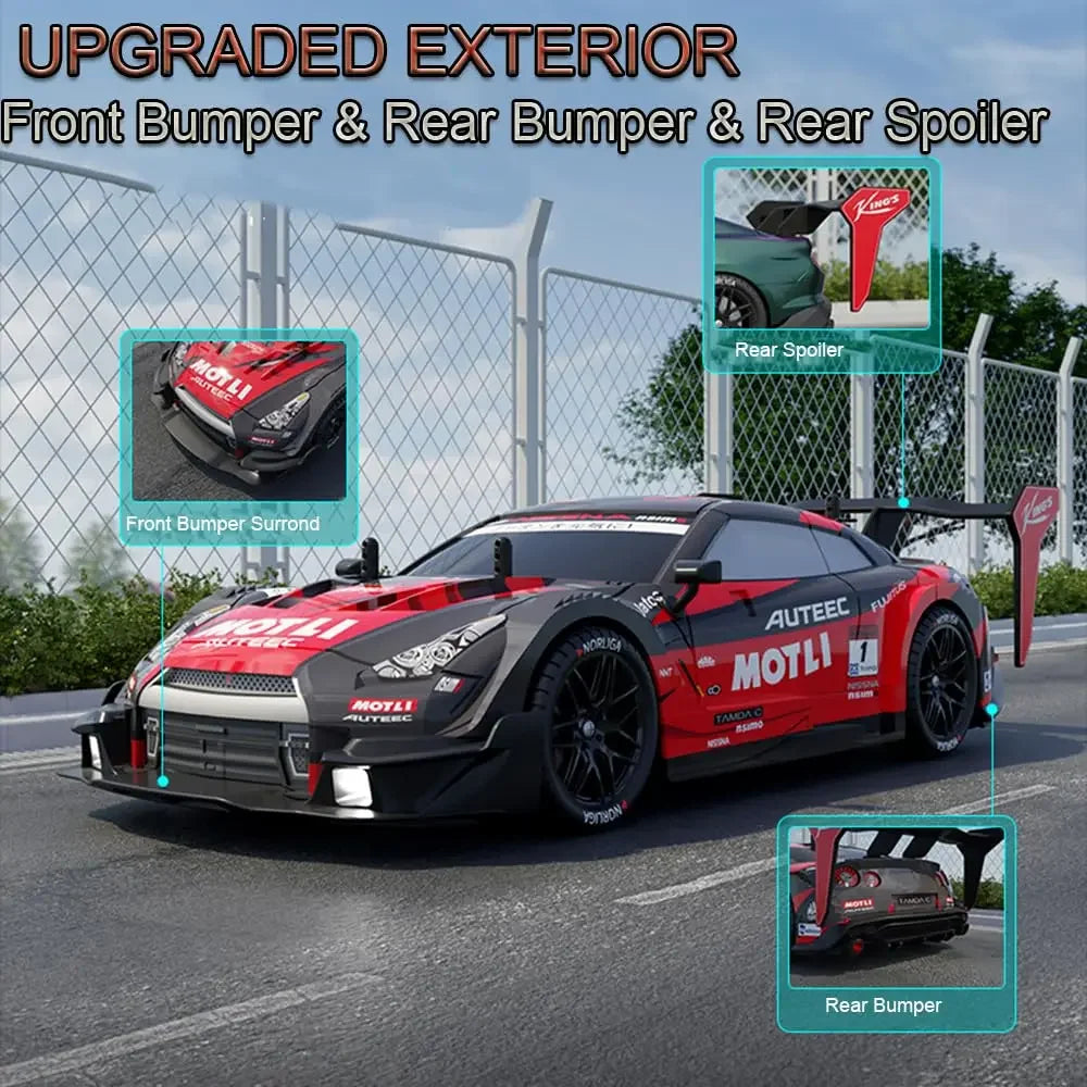 RC Drift Car 1/14 Scale Remote Control Stunt Car 2.4GHz 4WD 40+KM/H High Speed Vehicle with LED Lights Racing Vehicle Toys Gifts