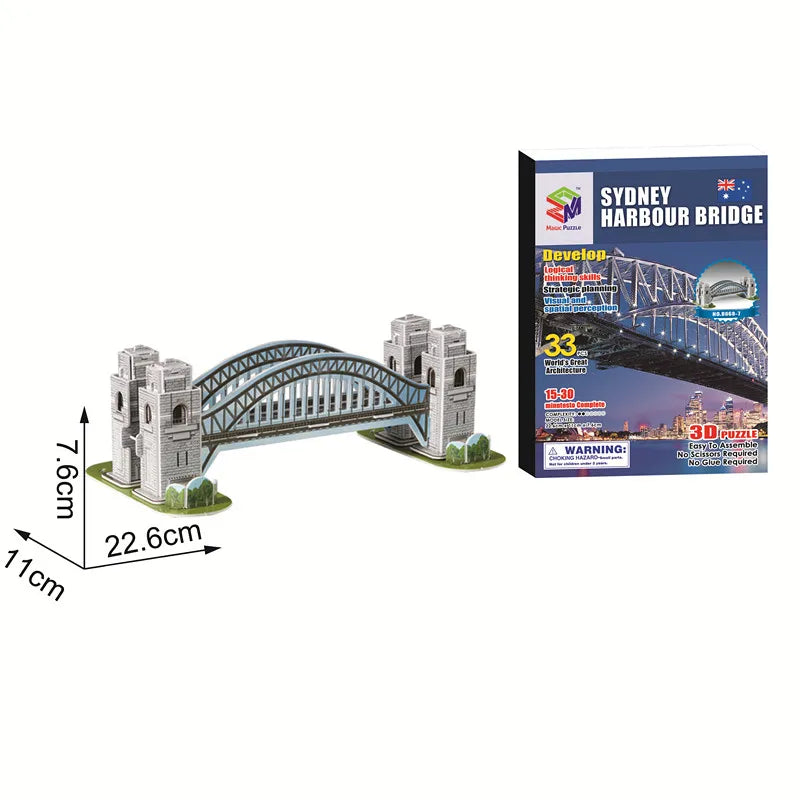 Educational Toys 3D Jigsaw Puzzles Toys Children Intellectual Development  Worlds Famous Building Construction 3D Puzzles Toy