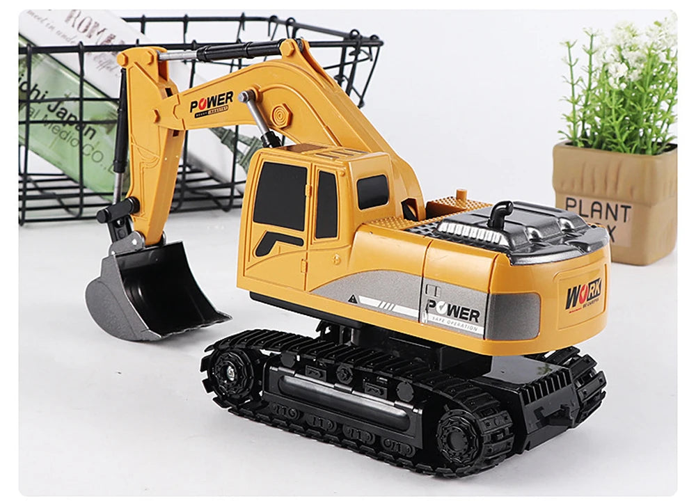 RC Excavator 2.4Ghz 6 Channel 1:24 RC Engineering Car Alloy And Plastic Excavator Boy Toy 6CH And 5CH RTR For Kid Christmas Gift