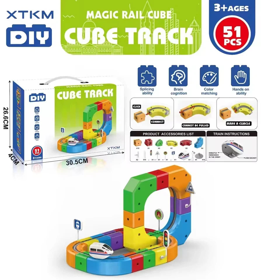 Educational Toys  Latest Assembly Magic Track Train Set Children'S Toys Non-Remote Control Rail Car Gift Box