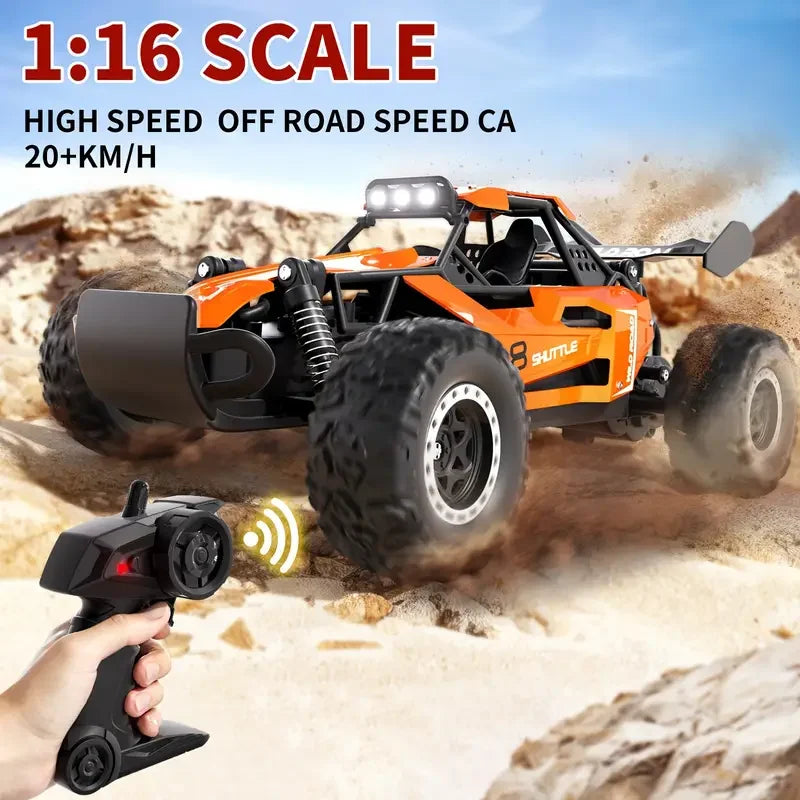 RC Off-Road Car 1:16 Scale All Terrain Fast RC Car 20KM/H High Speed 2WD Electric Vehicle with 2.4G Remote Control Monster Truck