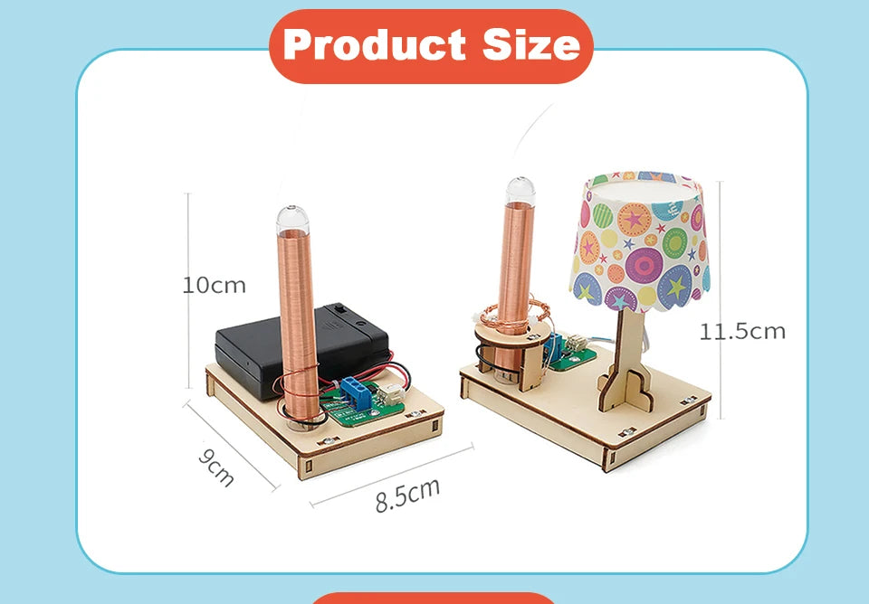 STEM Toys Wooden Model Kit Physical Wireless Power Transmission DIY Science Experiment Toys For Primary and Secondary  Kids STEM