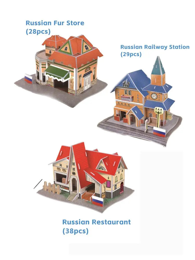 Educational Toys 3D Jigsaw Puzzles Toys Children Intellectual Development  Worlds Famous Building Construction 3D Puzzles Toy