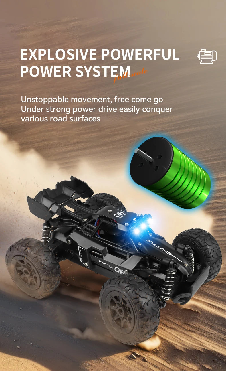 RC Rock Crawler 1:32 Scale Alloy Off-Road Vehicle With LED Light Brushles 2.4G Remote Control High Speed Climbing Drift Mini Car