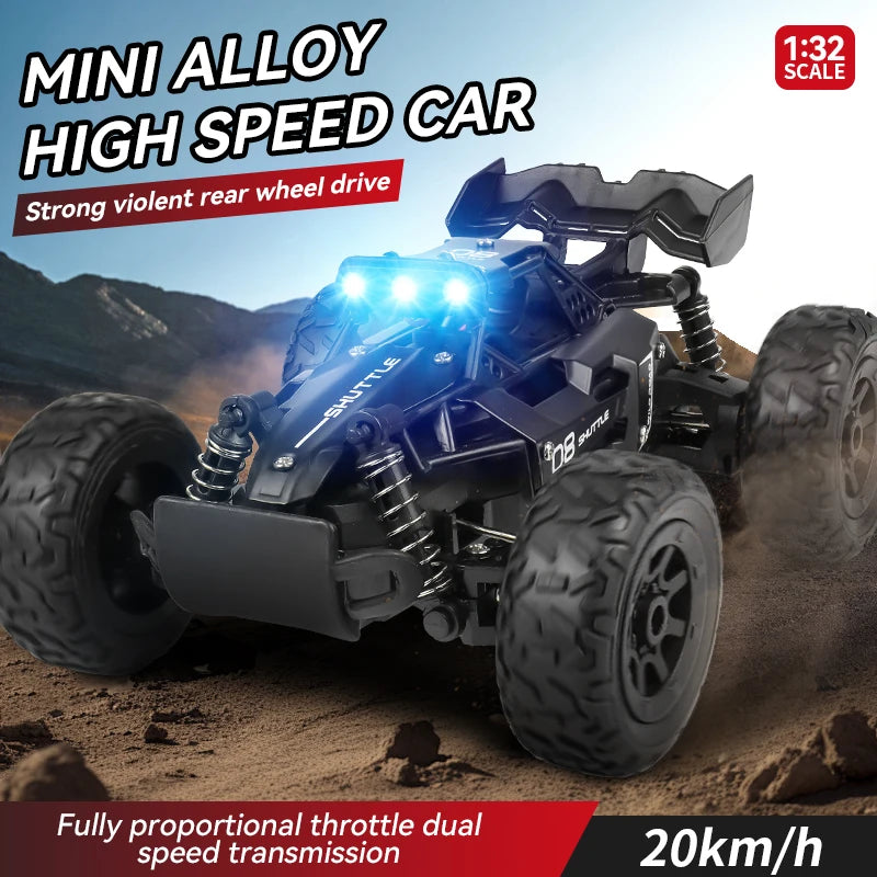 RC Rock Crawler 1:32 Scale Alloy Off-Road Vehicle With LED Light Brushles 2.4G Remote Control High Speed Climbing Drift Mini Car