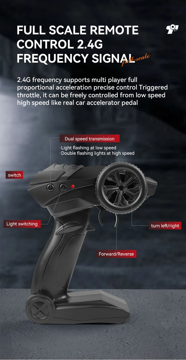 RC Rock Crawler 1:32 Scale Alloy Off-Road Vehicle With LED Light Brushles 2.4G Remote Control High Speed Climbing Drift Mini Car