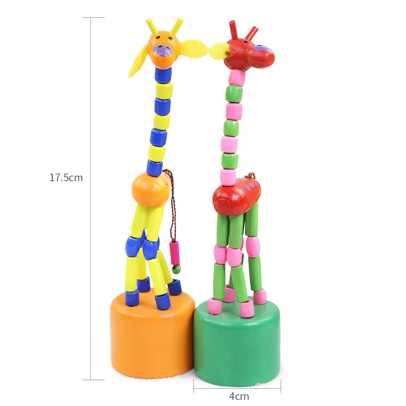 Montessori Toys Educational Wooden Toys for Children Early Learning Exercise Baby Fingers Flexible Materials Giraffe Toy Gifts