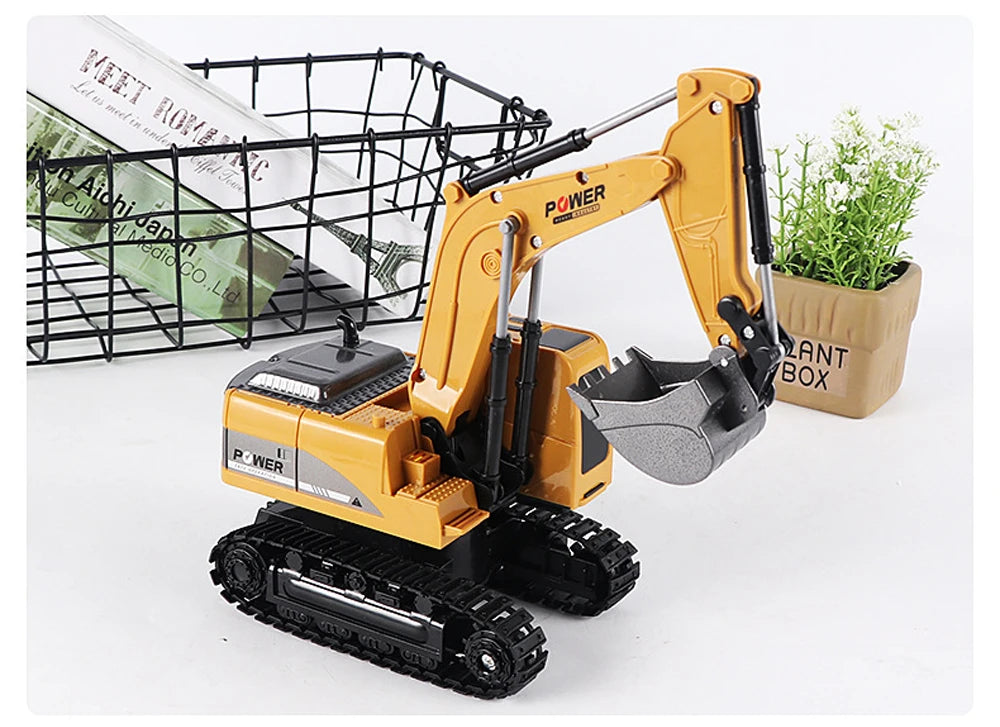 RC Excavator 2.4Ghz 6 Channel 1:24 RC Engineering Car Alloy And Plastic Excavator Boy Toy 6CH And 5CH RTR For Kid Christmas Gift