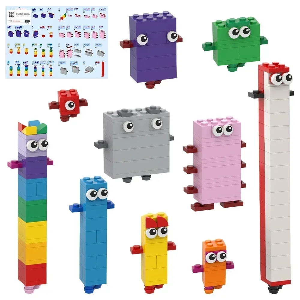 No.1-10 Building Block Set 257 Pieces Creative Math Number Building Blocks Fun Early Education Learning Children's Toy Gift