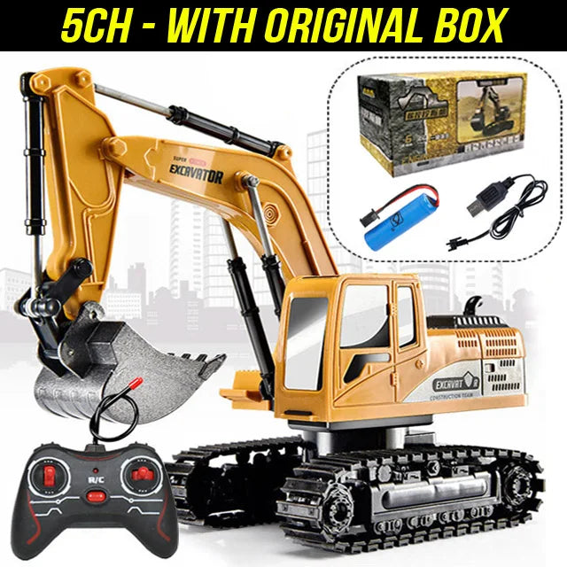 RC Excavator 2.4Ghz 6 Channel 1:24 RC Engineering Car Alloy And Plastic Excavator Boy Toy 6CH And 5CH RTR For Kid Christmas Gift