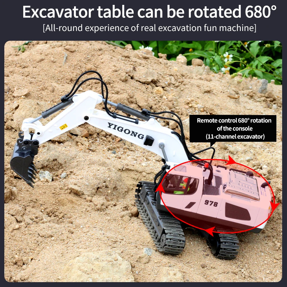 RC Excavator 1:20 Remote Control Truck 2.4G RC Crawler Engineering Vehicle Excavator Truck Radio Control Children's Day Gifts