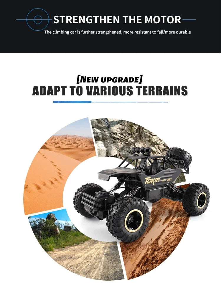 RC Off road Truck 1:12/16 4WD RTR Durable Beginner All Terrain RC Cars High Speed 20Km/h Remote Control Monster Truck Gifts Toys