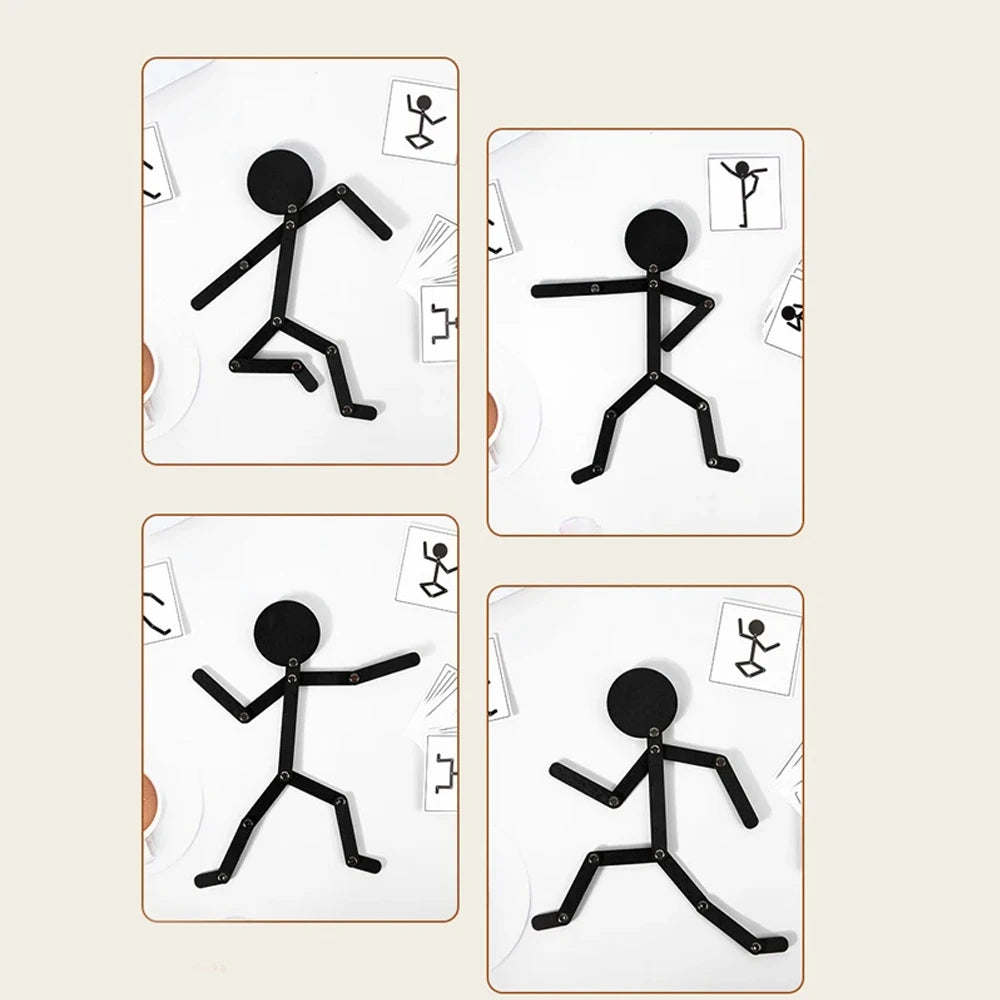 Kids Montessori Toys Wooden Early Learning Educational Puzzles Sporty Pose Jigsaw Improve Hands-on Skill Busy Board Gifts