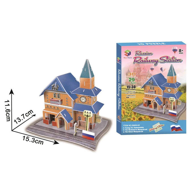 Educational Toys 3D Jigsaw Puzzles Toys Children Intellectual Development  Worlds Famous Building Construction 3D Puzzles Toy