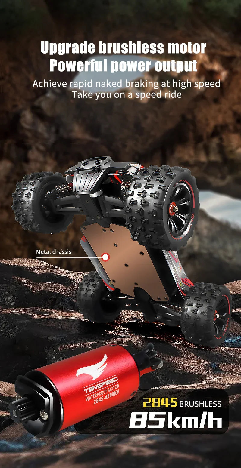 RC Car 1:16 85km/h or 50km/h Four-wheel Drive with LED Remote Control Car High Speed Drifting Monster 4x4 Truck Kids Wltoys Toys