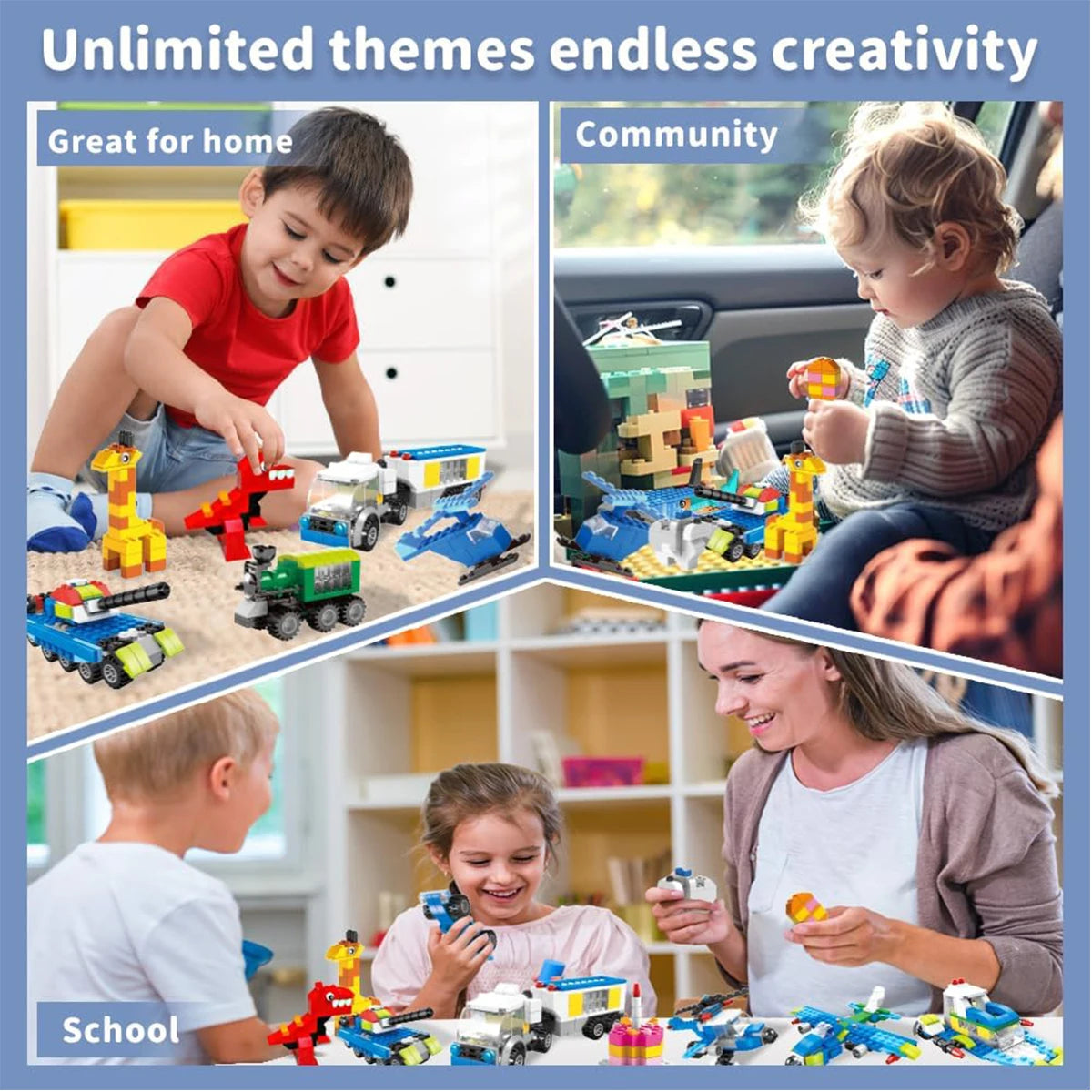 DIY creative building blocks set City classic building blocks assemble boys and girls birthday gift children's educational toys