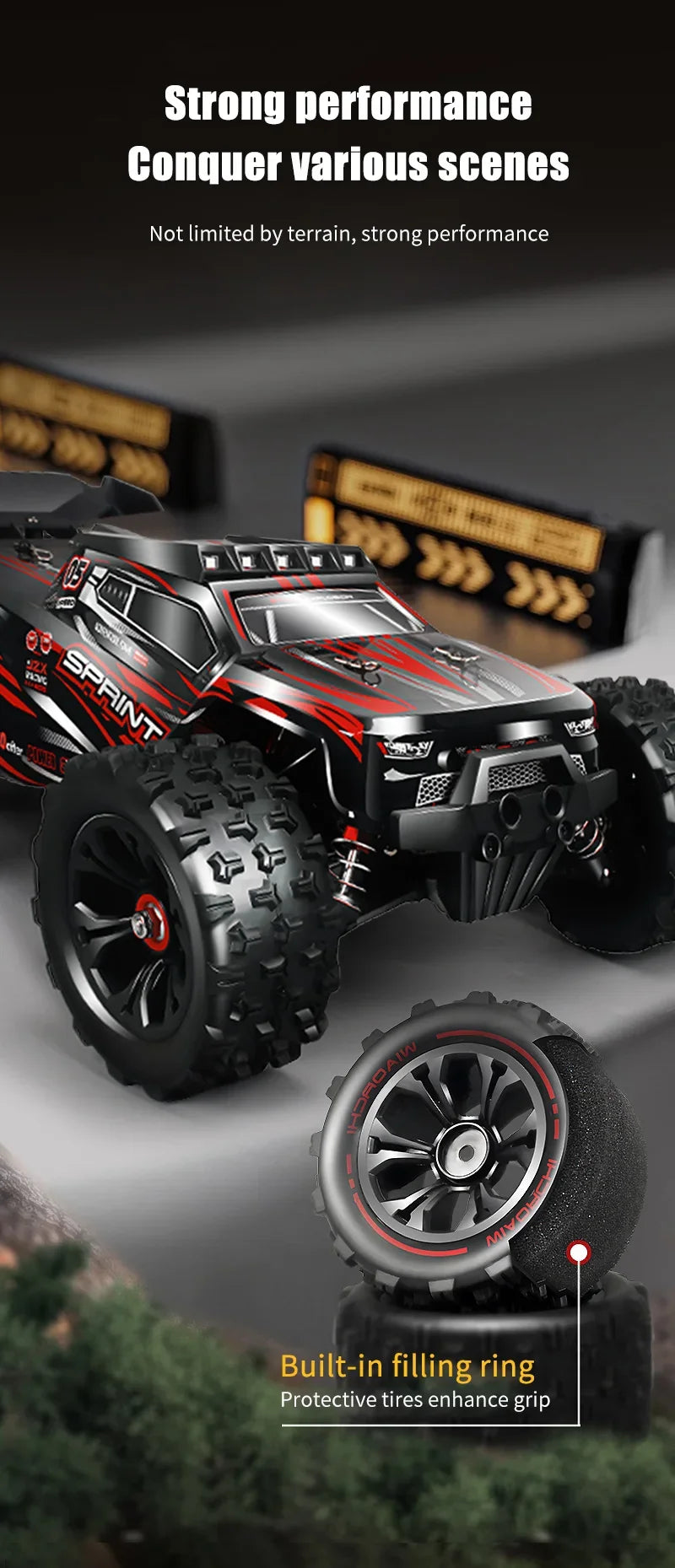 RC Car 1:16 85km/h or 50km/h Four-wheel Drive with LED Remote Control Car High Speed Drifting Monster 4x4 Truck Kids Wltoys Toys