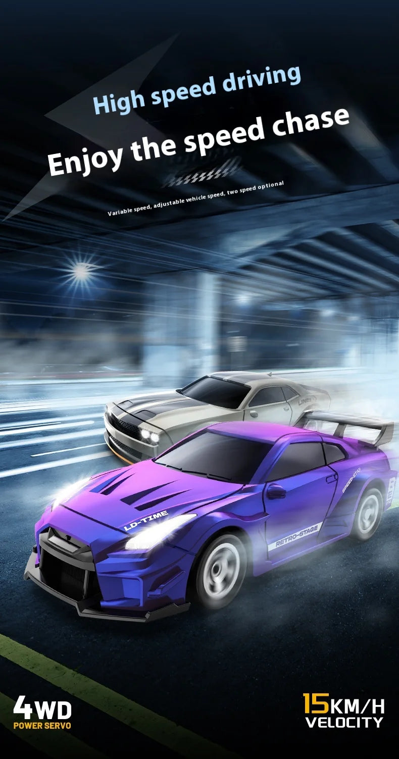 RC Drift Car 1/64 Mini Rc Car 4x4 Full Proportion Control 15KM/H High-Speed Vehicle Mini RTR Racing Model Boy Toy Gift
