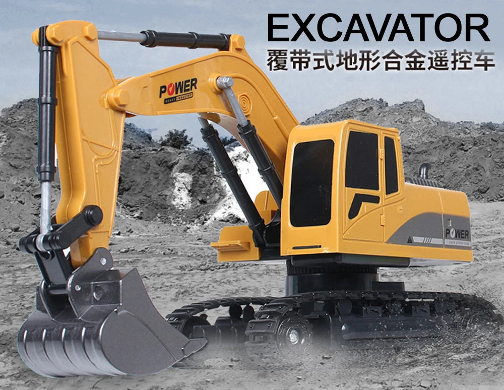 RC Excavator 2.4Ghz 6 Channel 1:24 RC Engineering Car Alloy And Plastic Excavator Boy Toy 6CH And 5CH RTR For Kid Christmas Gift