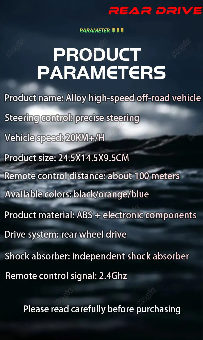RC Cars 2WD 20KM/H High-Speed RC Drift Car 1:16 Scale LED Lights Remote Control Off-road Outdoor Racing Model Toy for Boy Adults