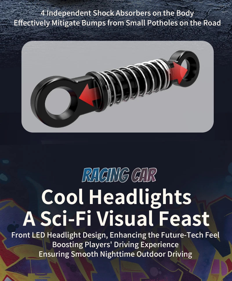 RC Small High-Speed Car,2.4GHz Four-Wheel Drive,Cool Lighting Included,Supports Multiplayer Gaming