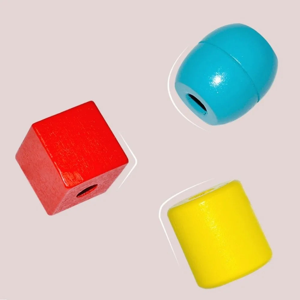 Colorful Wooden Toys Wooden Material Beaded Design Early Educational Toys Matching Game Funny Color Cognition Home Education