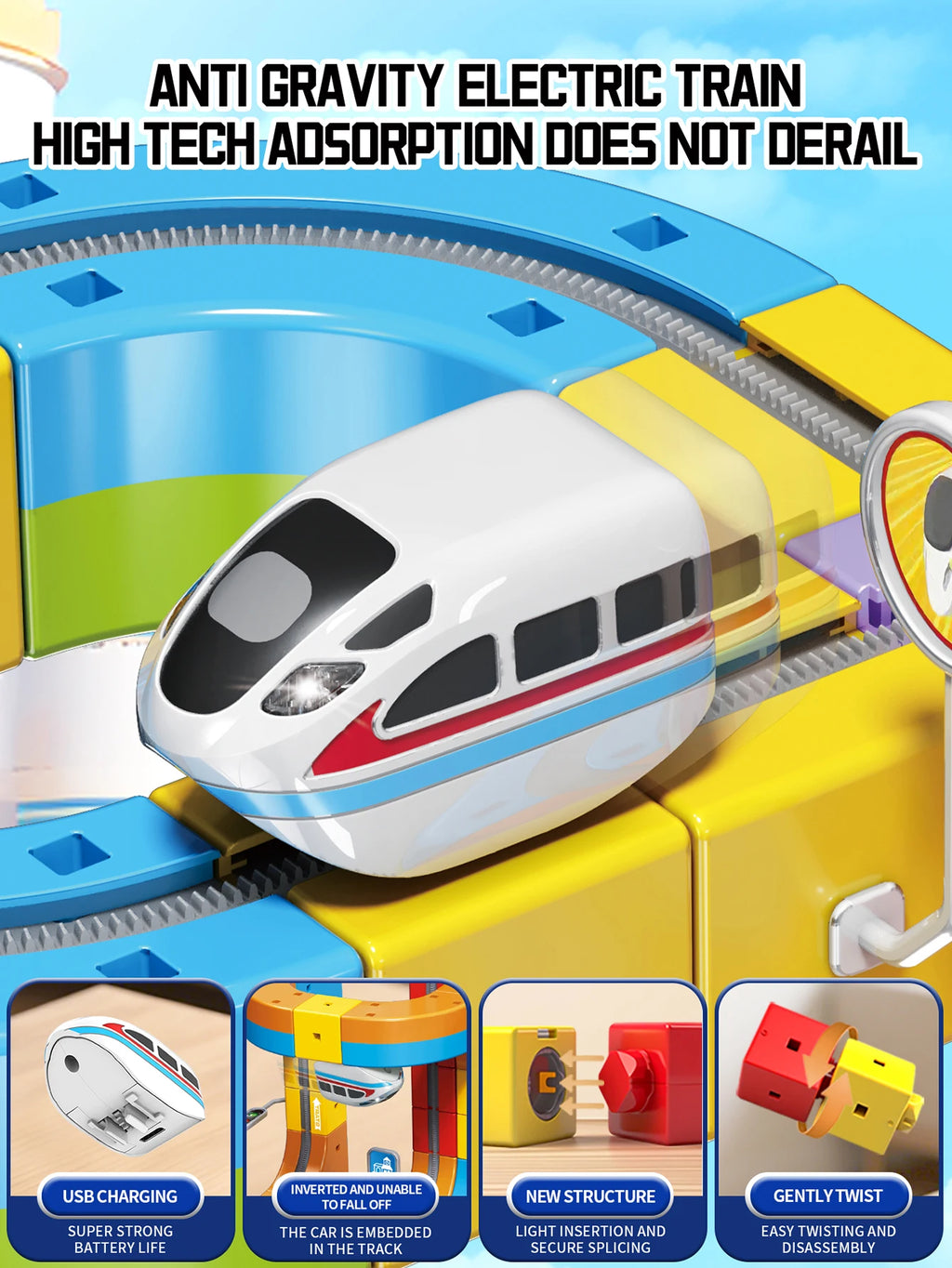 Educational Toys  Latest Assembly Magic Track Train Set Children'S Toys Non-Remote Control Rail Car Gift Box