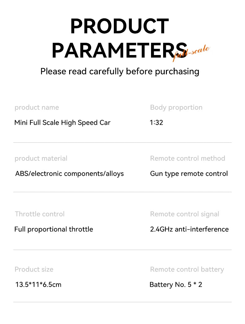RC Rock Crawler 1:32 Scale Alloy Off-Road Vehicle With LED Light Brushles 2.4G Remote Control High Speed Climbing Drift Mini Car